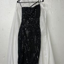 Black Sequin Prom Dress