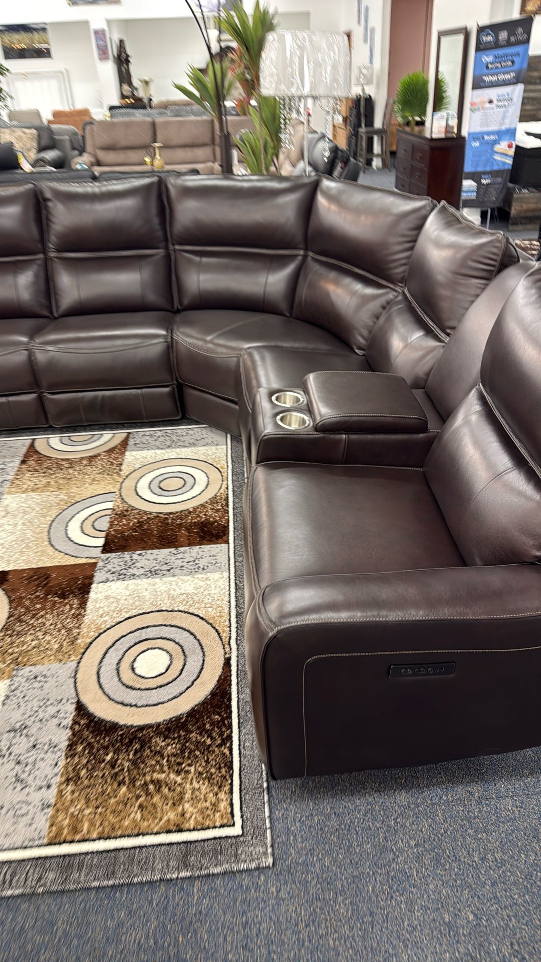 Real Leather New Power Sectional With  Power Recliners furniture mattress appliance 0-99 down no credit needed no intrest financing available deals