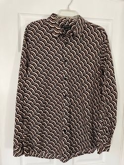 INC Long Sleeve Button-Down Printed Shirt