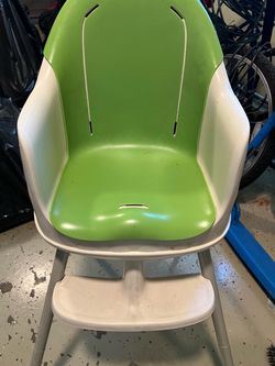 Green and White Baby High Chair