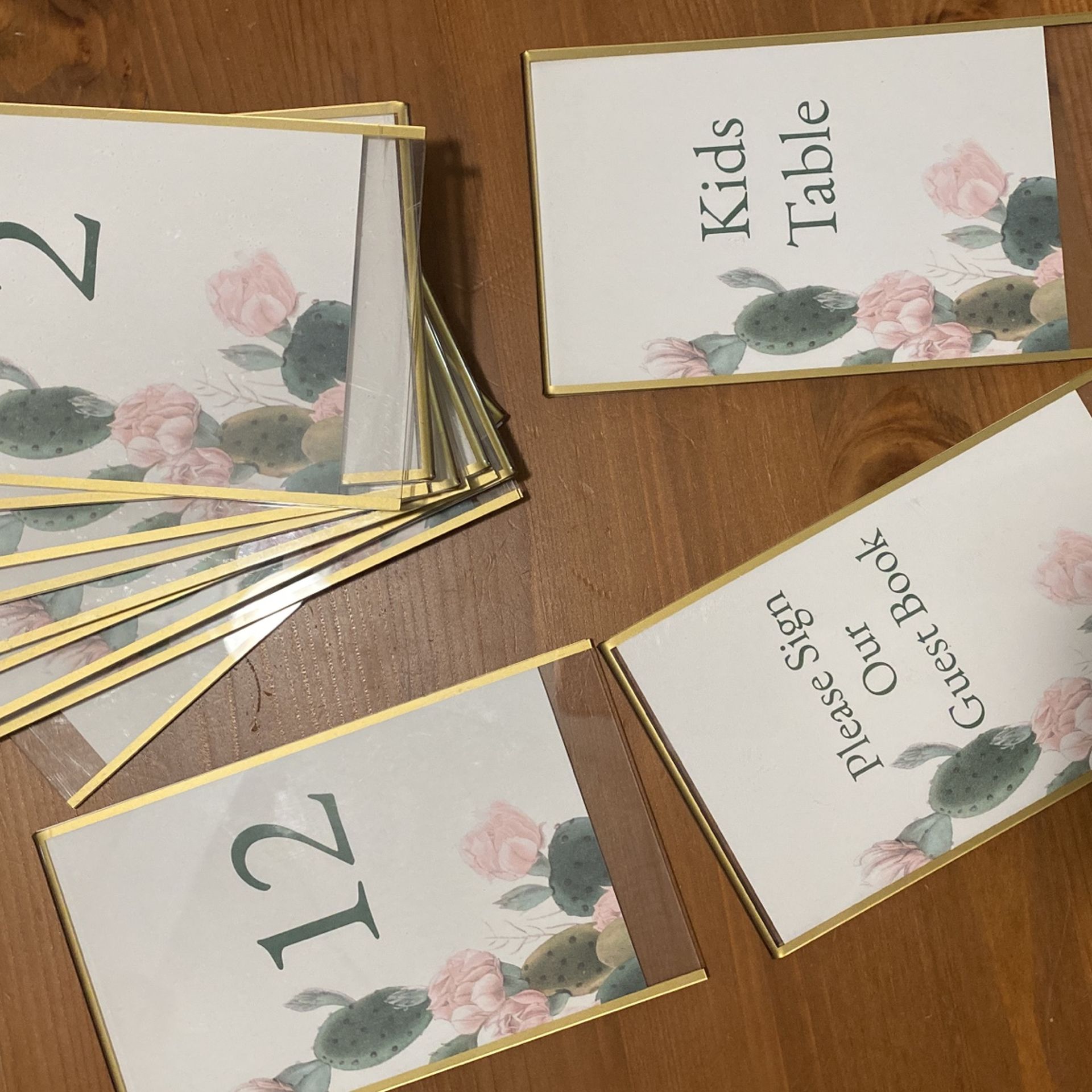 Wedding Table Numbers & Frames