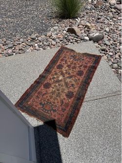 ANCIENT ORIENTAL RUG - 56 inches by 31