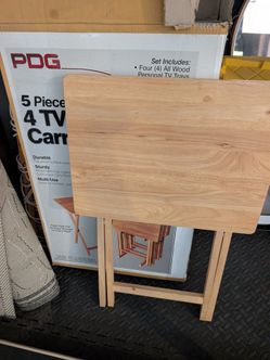 4 tv tray set  with carry rack