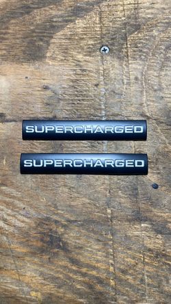 2pcs Metal Supercharged Logo Car Emblem