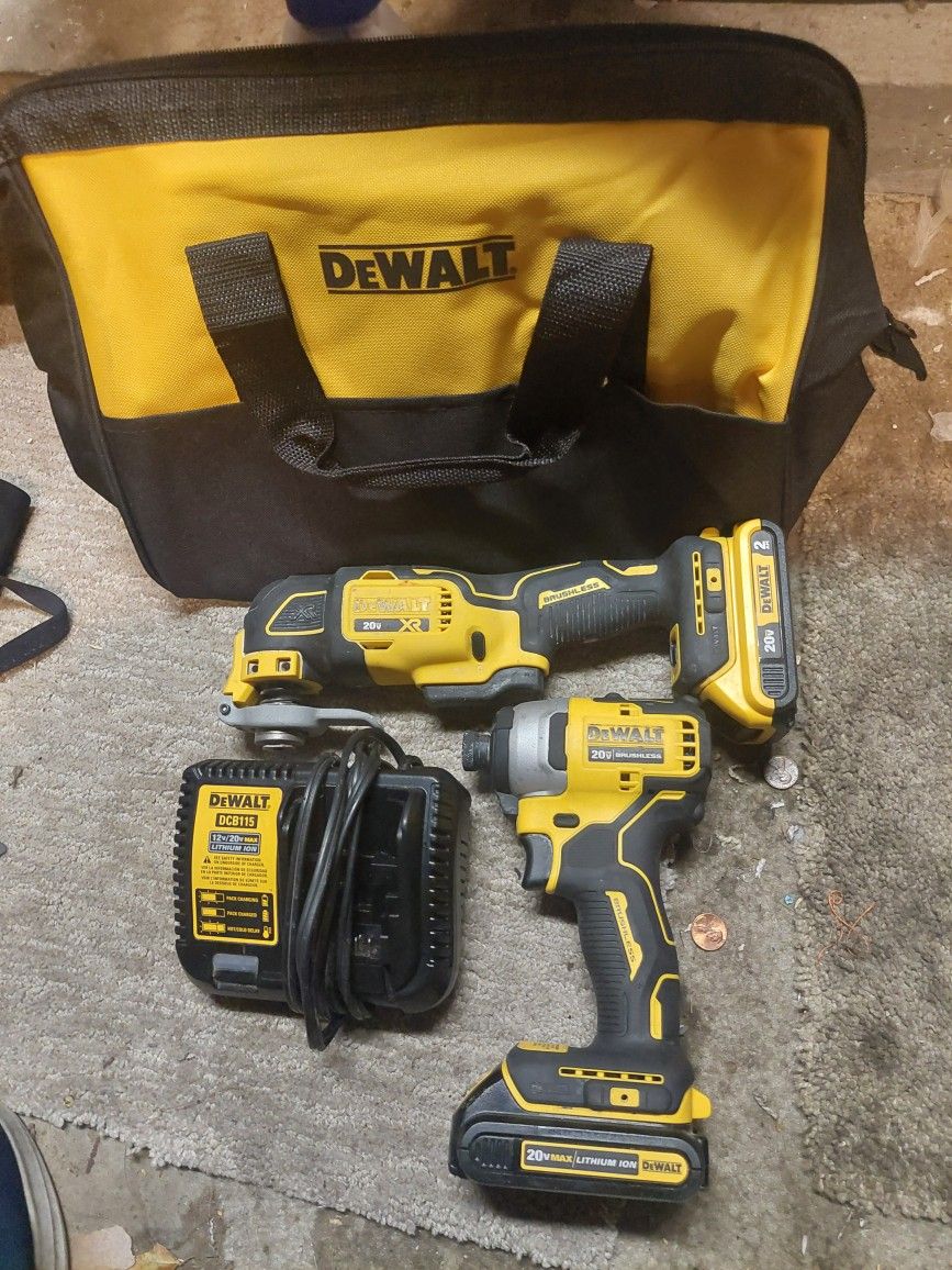 Dewalt. Multitool And Compat Drill 2 Batteries New Bag New Charger