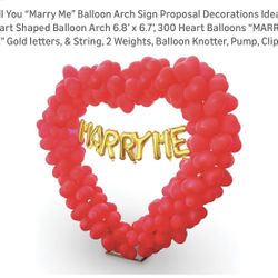 Will You “Marry Me” Balloon Arch Sign Proposal Decorations