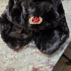 Black Soviet Trapper Hat 