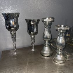 Silver and Glass Home Decor Pieces 