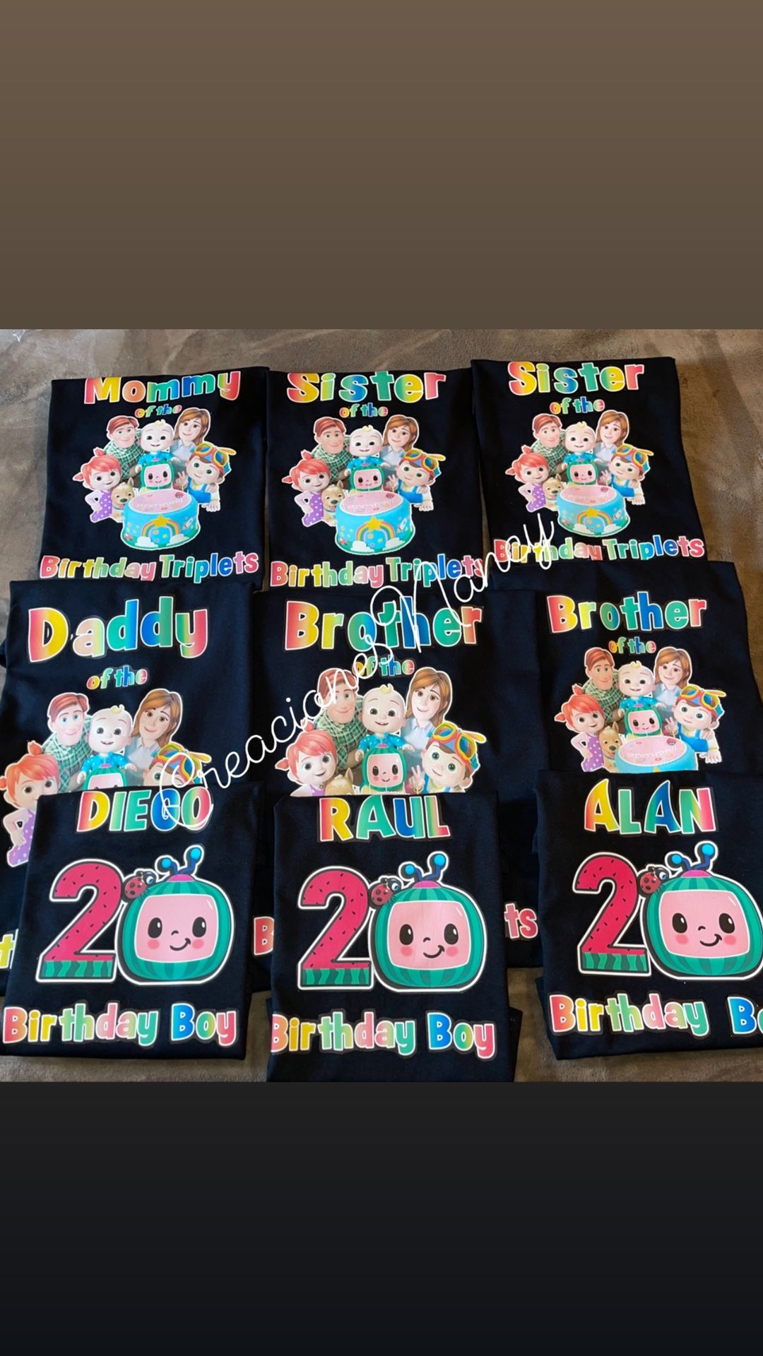 Custom Family Birthday T-shirts. Playeras Personalizadas Para Tus Fiestas