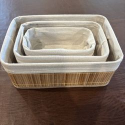 Decorative, Nesting Storage Bins - Set of 3 