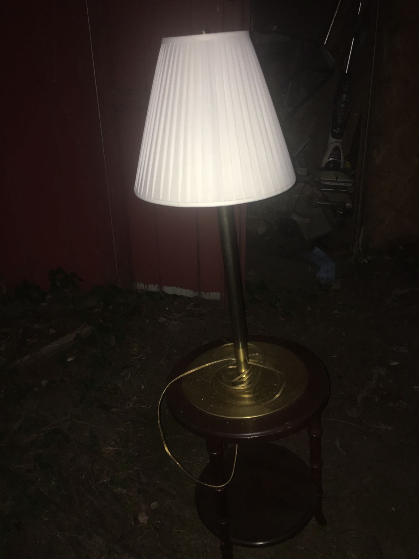 Nice brass and wood table lamp only $25