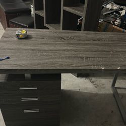 3 Drawer Desk - Gray 