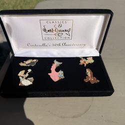 WDCC DISNEY CLASSIC COLLECTION CINDERELLAS 50TH ANNIVERSARY 5 PIN SET Ltd Ed