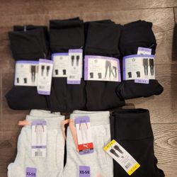 New with Tag 12 girls' fleece-lined leggings, 2-pack 4 set from the brand Tuff athletics & 2 Puma in size XS (5/6) and 2 pk 1 set of S (7/8). 