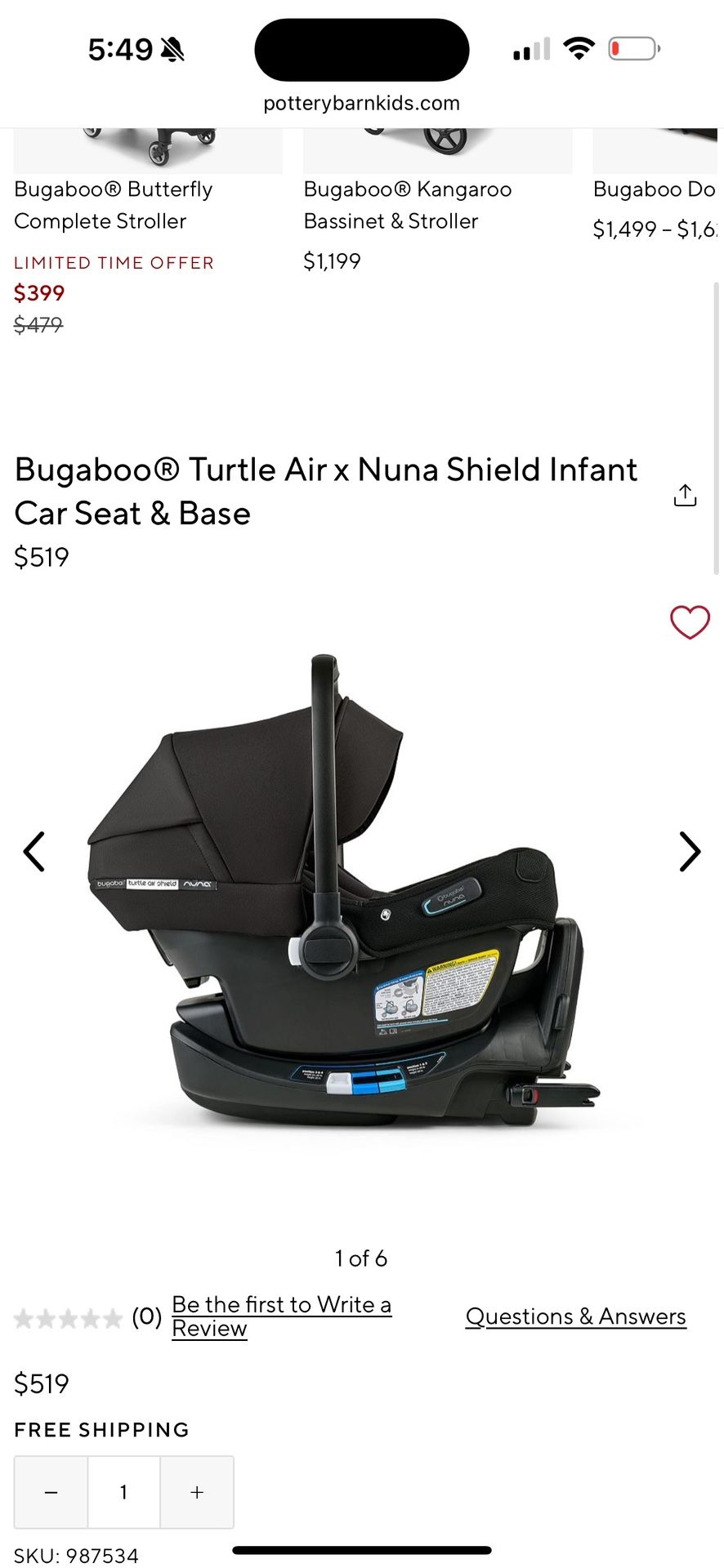Nuna Turtle Air Car Seat & Base