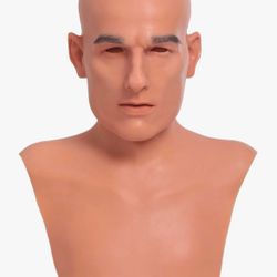 Silicone Man Mask Realistic Head Full Face Mask for Halloween, Cosplay, Prank