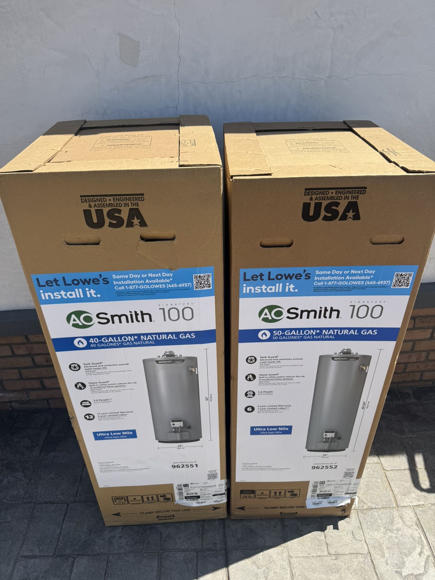 $799 INSTALLED New In box WATER HEATERS