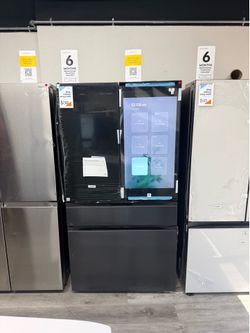 🔥SAMSUNG BESPOKE 29 CUBIC FT AI FAMILY HUB MATTE BLACK AND CHARCOAL GLASS REFRIGERATOR 🔥