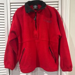 Red vintage 90s Charles River Adirondack 1/4 zip fleece jacket