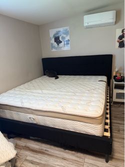 Aurianna Tufted Upholstered Low Profile Platform Bed