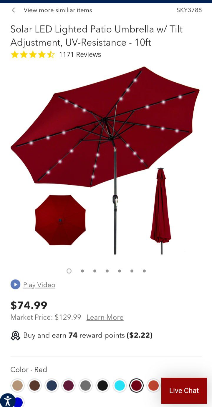 Patio Umbrella Red
