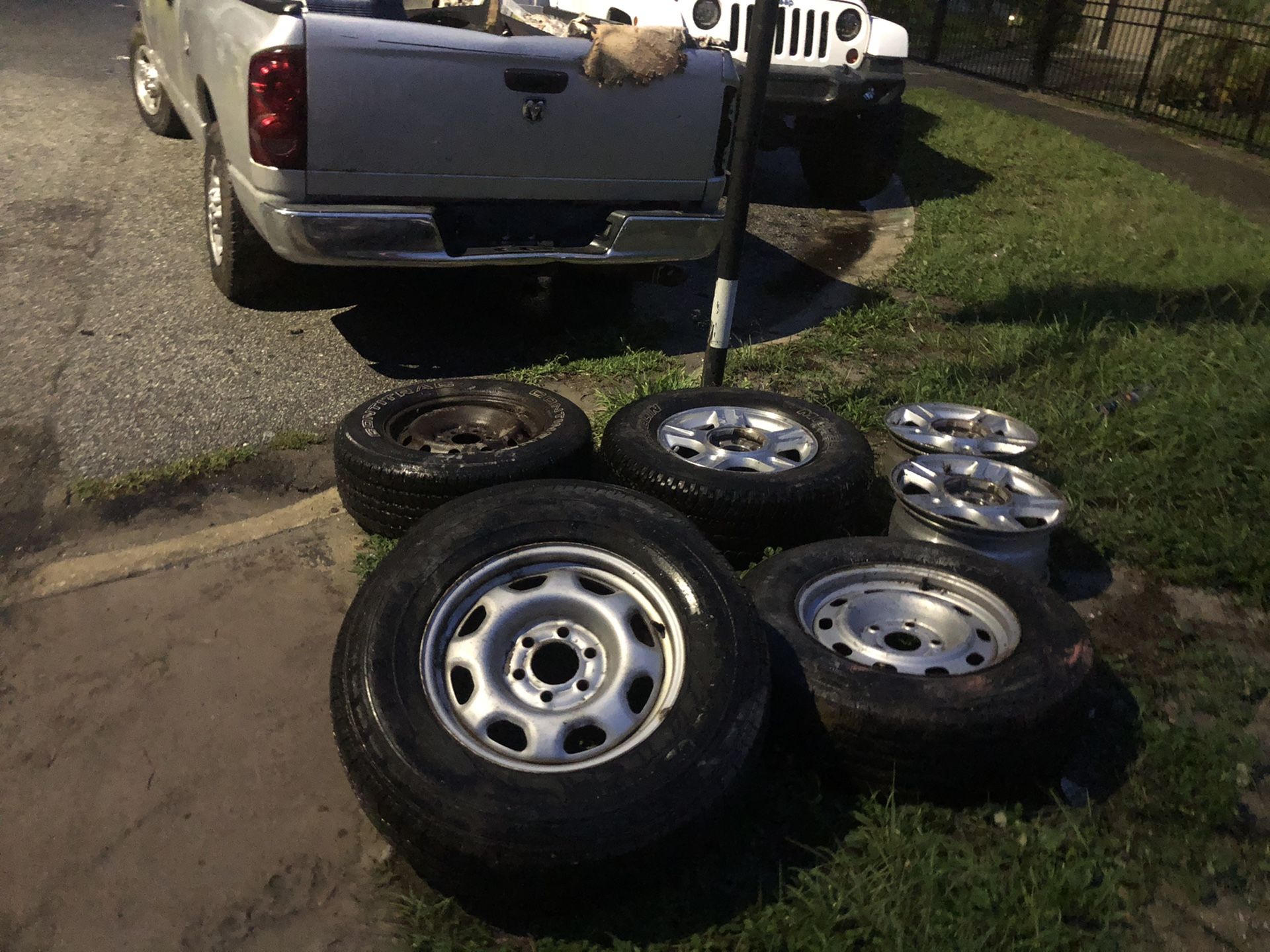 Rims and tires fit f150 2005 6 lugs free on the curb 2464 Lawanna Dr Orlando, FL 32807 United States
