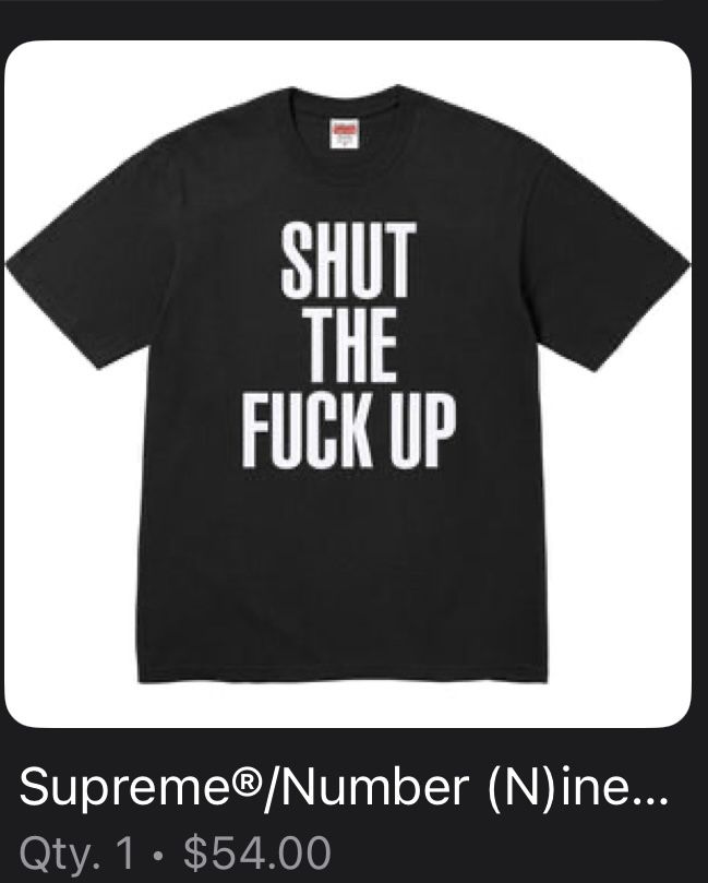 Supreme X Number Nine - Size L Shirt - STFU / Cheetah Hat