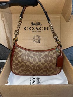 Coach Signature Shoulder Bag with Chain Strap