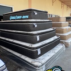 Queen Size Pillowtop Mattress And Boxspring Bed Set New Cama Bonita 