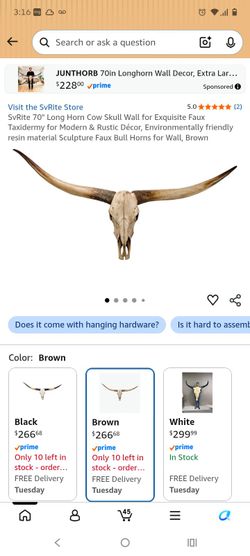 SvRite 70" Long Horn Cow Skull Wall for Exquisite Faux Taxidermy for Modern & Rustic Décor, Environmentally friendly resin material Sculpture Faux Bul