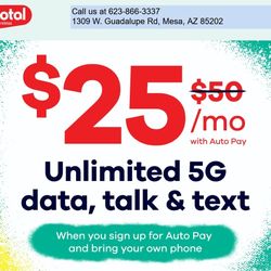 Unlimited Phone Plan $25 