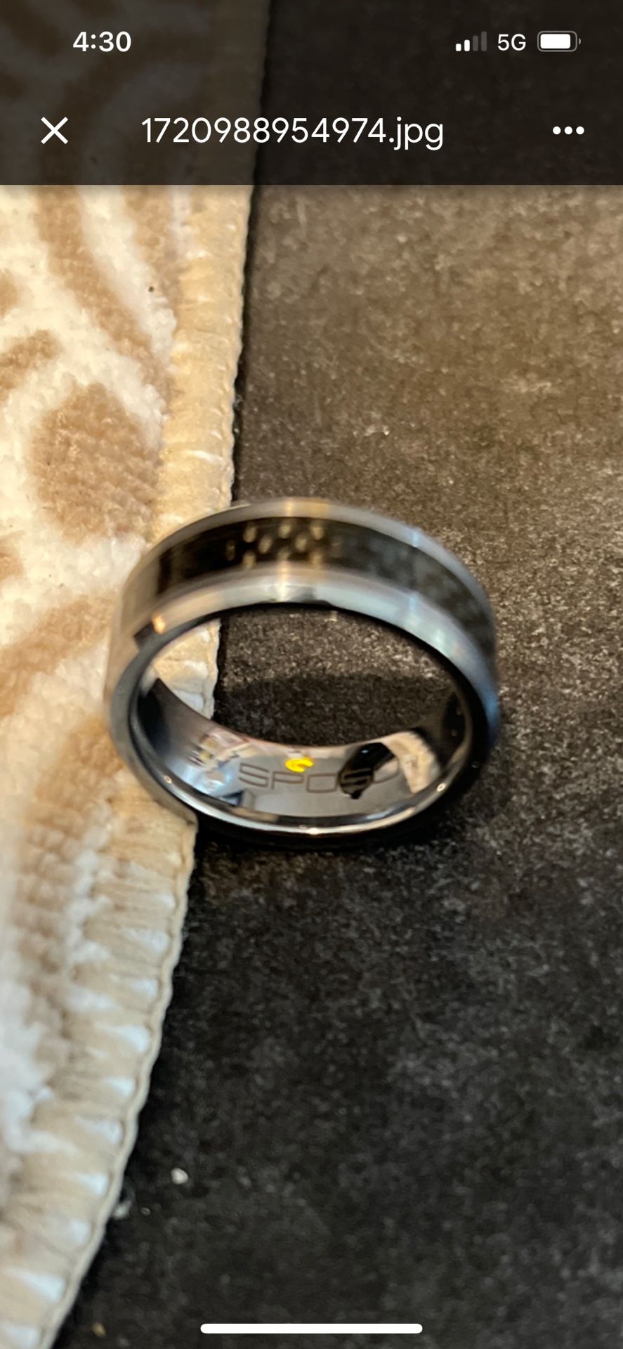 Kay Jewelers Tungsten Carbide, Carbon Fiber Men’s Wedding Band.