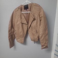 Small Faux Leather Crop Jacket