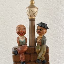 FABULOUS Hand Carved Wood. German Bar Saloon Scene.  Antique Made In Germany W/ Wine Bottle Stopper, Corkscrew & Beer Can Opener.  Amazing Details!