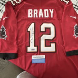 Tom Brady Autographed Tampa Bay Buccaneers HOF The GOAT 