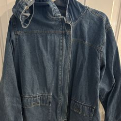 Denim hooded jacket size medium 
