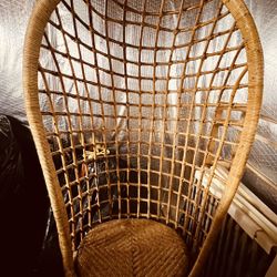 Vintage Mid Century Hanging Rattan Egg Chair