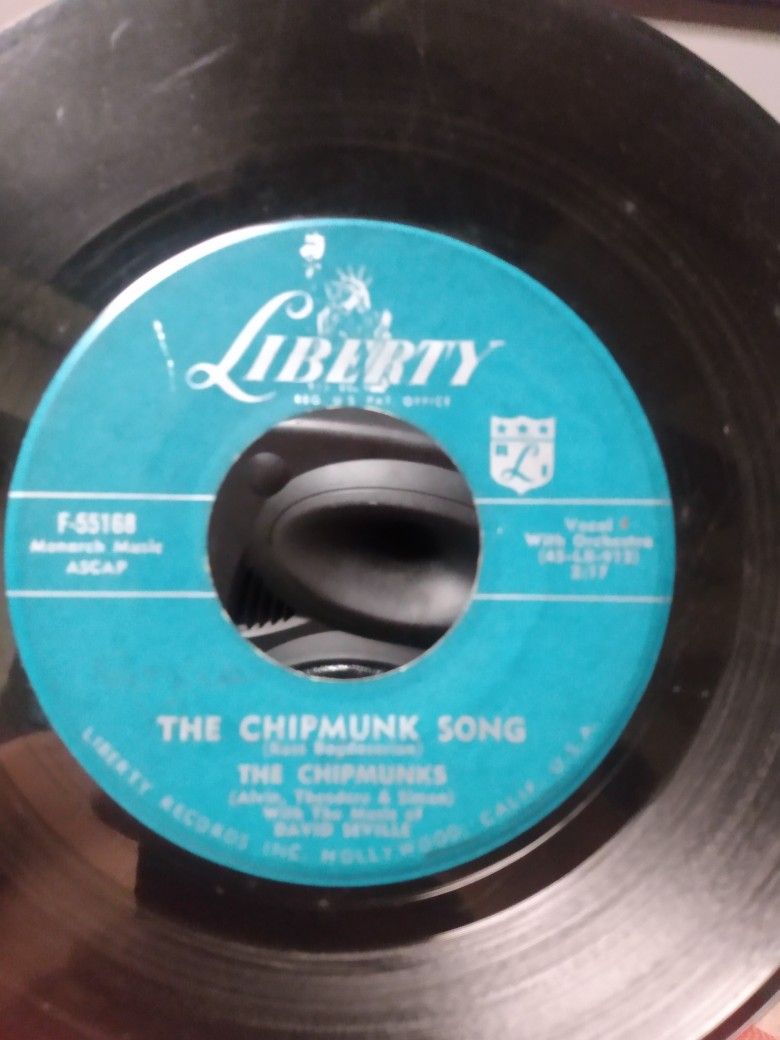 Vintage Chipmunk Song 45 Record