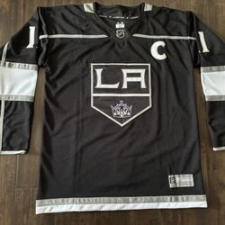New Los Angeles Kings Anze Kopitar Jersey New & Throwback // C Captain Wayne Gretzky Edmonton Oilers CCM Fanatics PRO // Kings Oilers White Blue