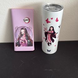 anime wallet and tumbler $30
