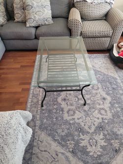 Iron Glass Top Table