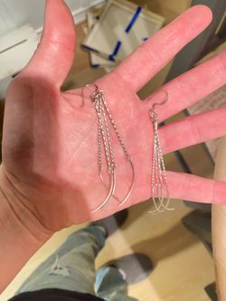 925 sterling silver long twisted dangling earrings