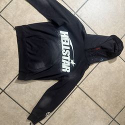 Hellstar Acid Washed Rhinestone Hoodie Size XL