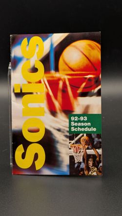 92-93 Sonics Season Schedule Booklet
