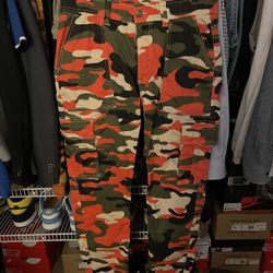 Orange Camo Cargo Pants 