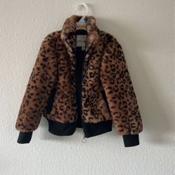 Kids Girls Brown Fizzy Animal Jacket