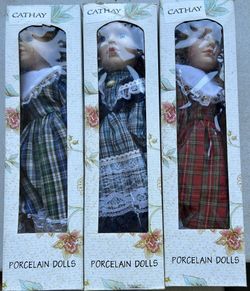 3 Cathay Porcelain Dolls-$10.00 Each