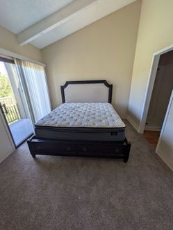 King bed frame with drawers