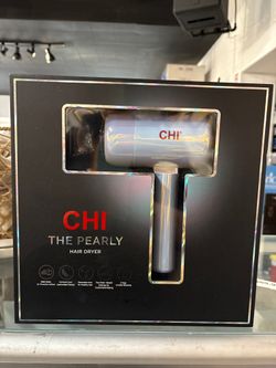 CHI The Pearly Hair Dryer, Lightweight for Travel & Storage, Foldable Handle & Air Concentrator Nozzle, Dual Voltage, Faster Dry Time