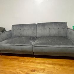Sofa Bed - Grey Velvet
